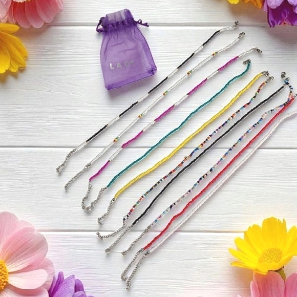 🔥Colorful Beaded Necklaces Set 10 Pcs - Picture 1 of 5